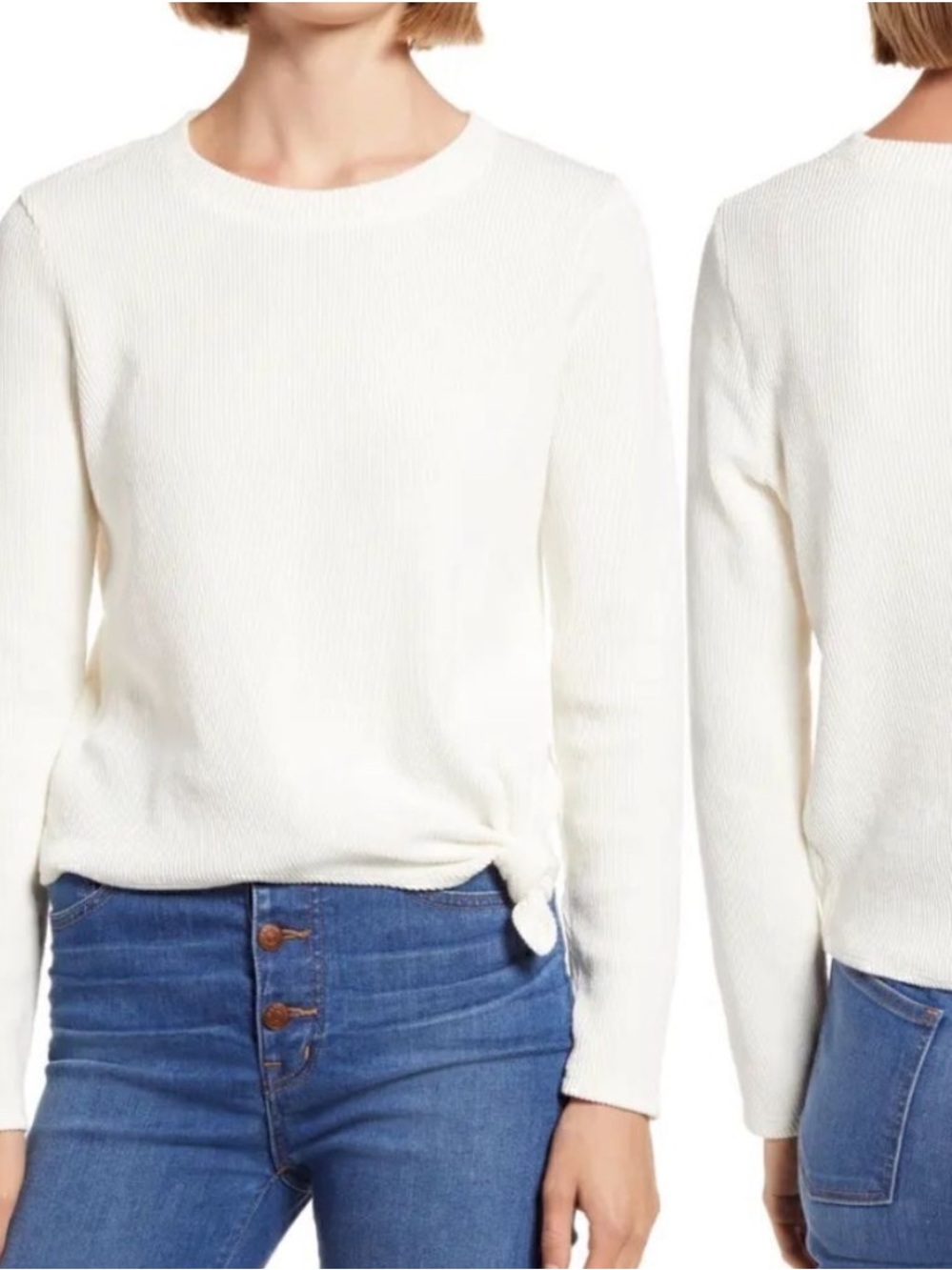 Madewell Ivory Crewneck Sweater